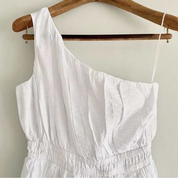 French Connection Linen White One-Shoulder Dress - Picture 2 of 6